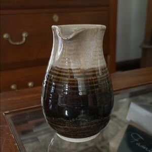 Brown and Cream Ceramic Vase